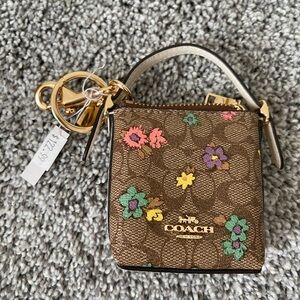Coach Brown Floral Mini Bag